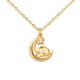[UTORESAKI] Kirby Dream Dream Kirby Necklace, Silver (Yellow Gold Coated), Women's, Accessories, Kirby Star Goods, Present