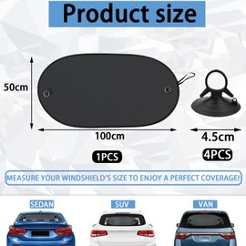 MOAZIFI Baby Sun Protection Car 100 x 50 cm Sun Visor Car with 4 High Performance Suction Cups UV Protection for Rear Window Ideal for Sedan, SUV & Van