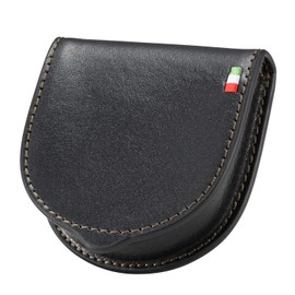 Milagro ca-s-640 Italian Leather Horseshoe Shaped Coin Case (Horseshoe Coin Case, Men's, Coin Purse, Present Brand, Genuine Leather, Leather, Christmas, Father's Day, Birthday, Spring Wallet), Black