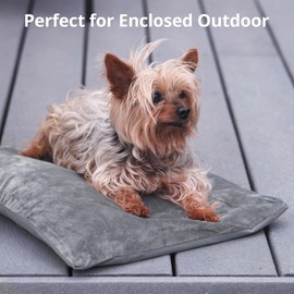 Petace Outdoor Heated Dog Bed, Soft Pet Heating Pad with Steel-Wrapped Cord, Outside Pet Warmer for Feral Cats and Dogs, 35.4" x 23.6", 80 Watts