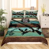 Castle Fairy Wild Animal Hunting Bedding Set Twin,Hunt Fish Themed