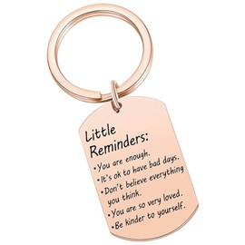 HOKIAMCN Keychain Little Reminders You are enough It's ok to have bad days Inspirational Encouragement Gifts for Your Lovers Women Men Colleague Coworker Boss Teacher Best Friends