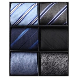 kaxilu Zipper Ties for Men 6pcs Assorted Neckties for Mens, Silky Zip Up Ties, Men's Adjustable Pretied Ties Set