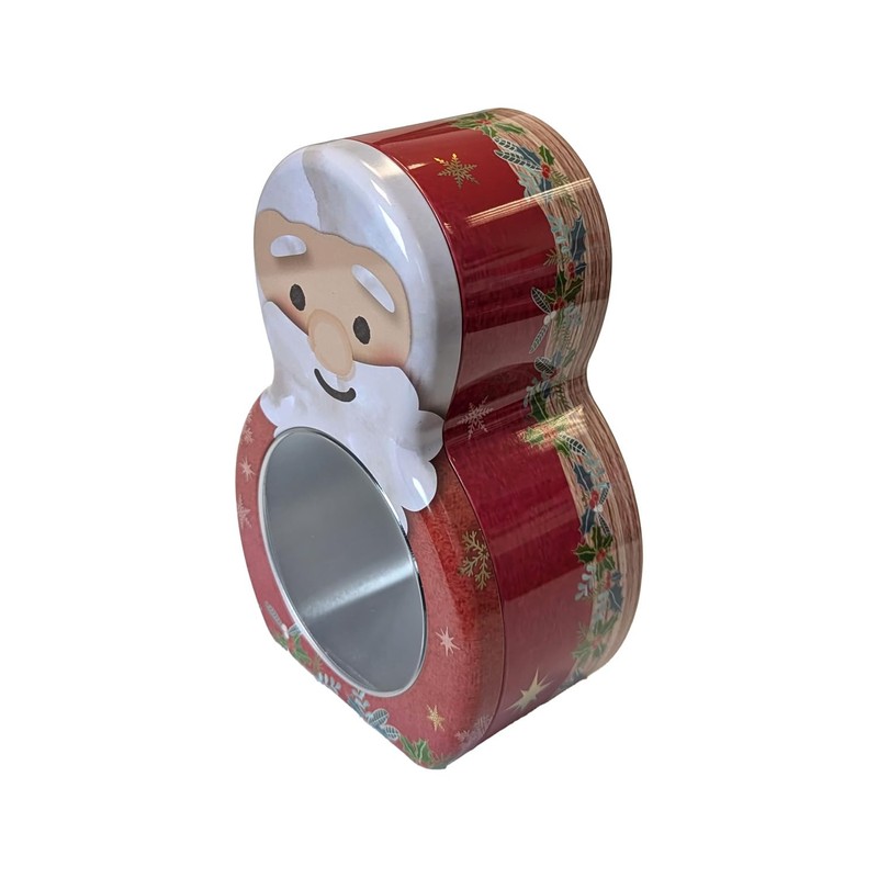 your castle Christmas Santa Claus Window Tin Cookie Tin Decorative