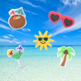 BULKITEM 25PCS Summer Theme Shoe Decoration Charms, Summer Gifts,Sports Summer Shoe Charms Accessories Decorations for Boy Girl Women Men Teens Adults