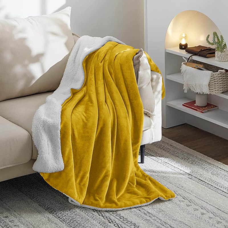 Oxford Homeware Sherpa Fleece Blanket Reversible Throw Blankets Soft Fluffy