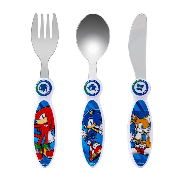 Sonic The Hedgehog Children's Kids 3pcs Cutlery Set - Knife/Fork/Spoon