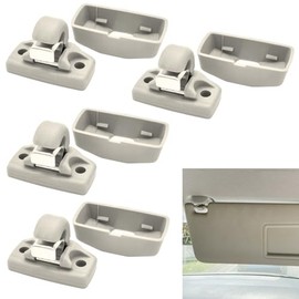 Car Sun Visor Holder Clips, Sun Visor Holder Clip Grey for VW Caddy Golf Mk4 Sharan Passat Polo Amarok Transporter T5 Touran Seat Ibiza Leon Skoda Fabia Octavia Superb 3B0857561B (Pack of 4)