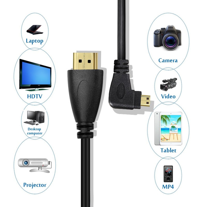 UCEC Cable Micro HDMI a HDMI – Resorte en ángulo