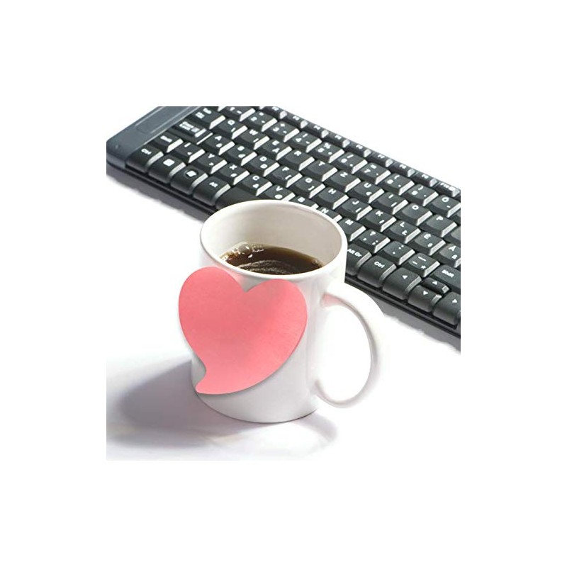 Kores Fantasy Sticky Notes Heart Shaped, 5 Neon Colours, 70