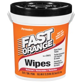Permatex 25072 Fast Orange Hand Cleaner Wipes, 72-count Container