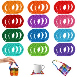 Timisea 600 PCS Weaving Loom Refill Loops 12 Colors of Potholder Loops Kids Weaving Loom Kit DIY Colorful Arts and Crafts for Kids and Adults Potholder Loom Kit for Kids Can Make About 15 Pot Holders