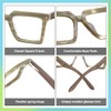 Zeelool Vintage Square Wood Arm Eyeglasses Frame for Men with