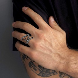 U7 Men's Octopus Ring, Octopus Tentacle, Octopus Ring, Stainless Steel, Octopus, Sea Animal, Finger Ring, Hip Hop Punk Fashion Jewellery for Men and Boys, Stainless Steel