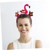 FOMIYES 5pcs Hawaiian Flamingo Luau Headbands with Tropical Palm Leaves