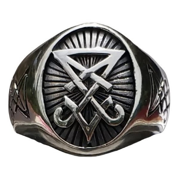 PikaLF Lucifer Ring for Men, Satan Lucifer Demon Ring, Seal