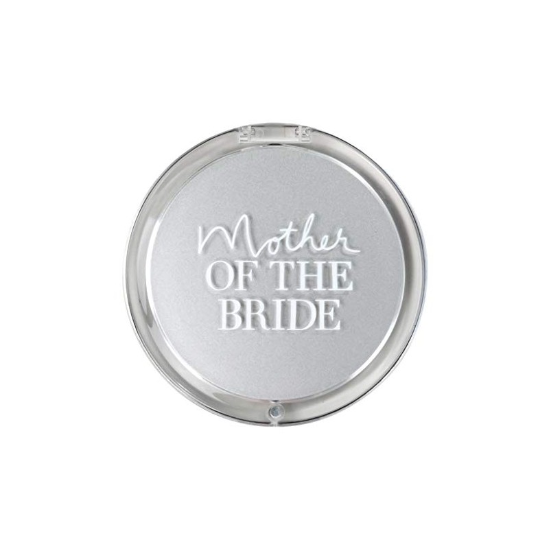 About Face Designs Mother of The Bride Compact Mirror, Silver