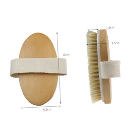 Mikinona Natural Bristle Shower Brush Body Massage Brush Handle Bath Brush Wooden Frame Exfoliating Brush for Family