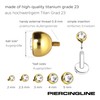 PIERCINGLINE Titanium Screw Ball with Male Thread 0.9 mm Crystal