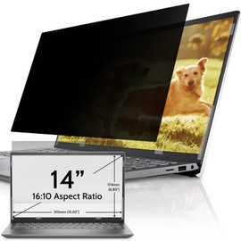 Laptop Privacy Screen 14 Inch for HP Dell Acer Asus Lenovo Thinkpad Envy Xps, 16:10 Aspect IPROKKO Removable 14in Anti Blue Light Glare Privacy Filter Shield, Anti Spy Computer Monitor Security