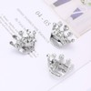 VICASKY 12pcs Crown Brooch Pin Crown Brooch Silver Crystal Brooches