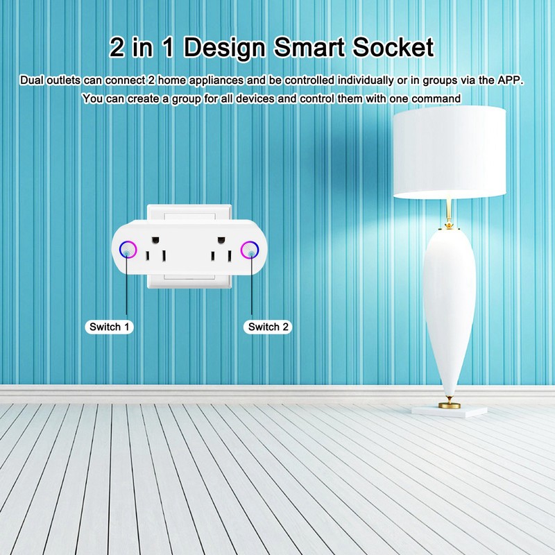 Wifi Smart Socket 2 in 1 Independent Sub Control Switch