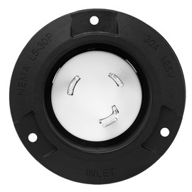 Nema L5-30P Flanged Intlet with Waterproof Cover, L5-30P Lock in 30AMP 125/250V Male Power Inlet, 30AMP Generator Inlet ETL Verified Nema L5-30 Power Inlet Black Color