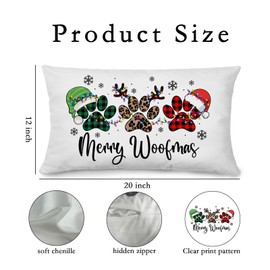 BitKan Christmas Lumbar Pillow Covers 12x20 - Dog Room Decor, Dog Throw Pillow Covers, Christmas Dog Decor, Dog Christmas Decorations, Dog Decorations, Dog Home Decor