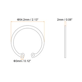 sourcing map 5Pcs 50mm Internal Retaining Ring Circlip, 304 Stainless Steel Internal Circlip Snap Rings C-Clips for Grooved Shafts Studs, Silver Tone