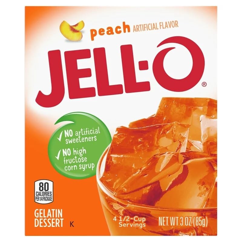Jell-o Gelatin Dessert, Peach, 3-ounce Boxes (Pack of 4)