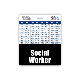 Social Worker Badge Buddy Horizontal w/Height & Weight Conversion Charts (Oversized, Black)