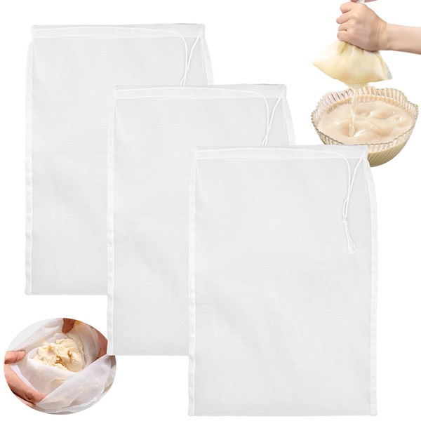 Aerzouser Pack of 3 Nut Milk Bags, Nylon Nut Milk