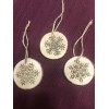 Handmade Wood Slice Christmas Tree Decorations, Set of 3, Ornaments,