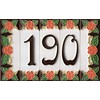 House Numbers, Italian Ceramic Numbers & Letters Tiles Orange Rose