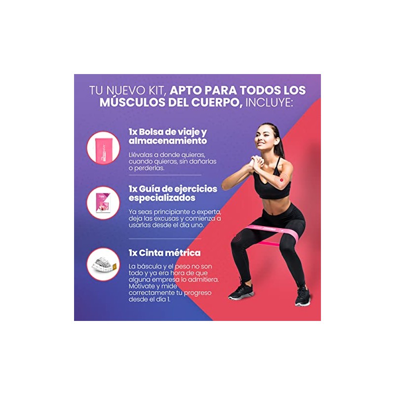 Kit 5 Bandas de Resistencia con Bolsa de Viaje, Cinta