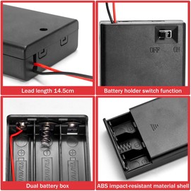 LampVPath (Pack of 4 3AA 4.5V Battery Holder with Switch, 3X 1.5V AA Battery Holder with Leads and Switch