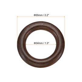 PATIKIL 55mm Natural Wooden Rings, 10 Pack Wood Ring Round Linking Rings Wood Loop Circle for Craft Pendant DIY Jewelry Making Macrame, Dark Brown