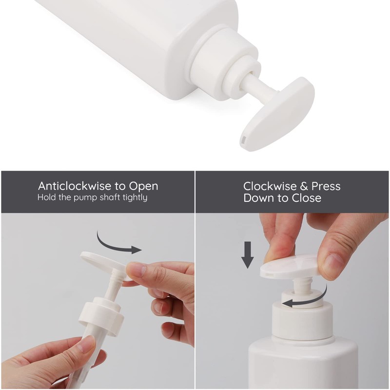 Segbeauty Soap Dispenser with Labels, 3 Pieces 300 ml Shampoo