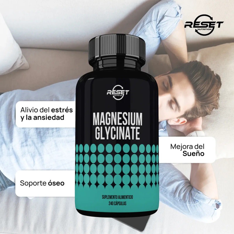 Reset Nutrition Glicinato Magnesio 400mg Estrés 240cáp