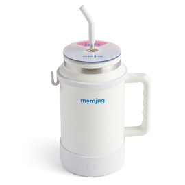 momjug Hydration Water Bottle for Moms 50oz (With Indicator, White)