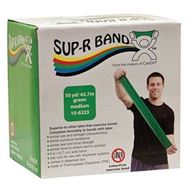 Sup-R - 81630698 CanDo Band Latex Free Exercise Band, 50 Yard Roll, Green, Level 3, Medium Resistance