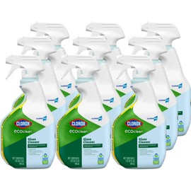CloroxPro Clorox EcoClean Glass Cleaner Spray Bottle, 32 Fluid Ounces, Pack of 9