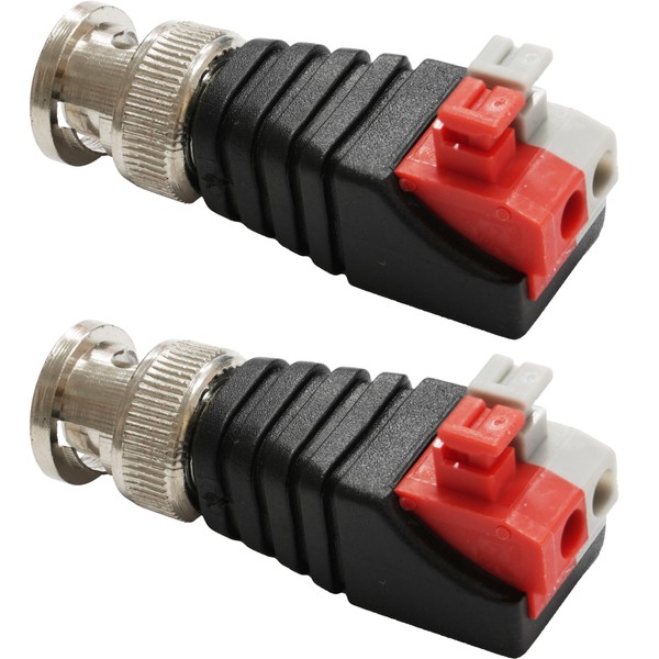Lightning Parts, BNC Connector, Male Converter, Push Terminal, Push Type, One-Touch Connection, Pack of 2