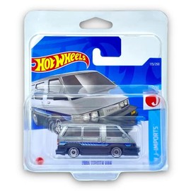 Hot Wheels 1986 Toyota Van (Silver) 7/10 HW J-Imports 2022 - 173/250 (Short Card) - COMES IN A KLAS CAR KEEPER PROTECTIVE COLLECTORS CASE - HCX37