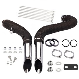 Unbranded 2" LAF Exhaust Pipes w/ Torque Cone for Harley Sportster Softail Silver Wrapped