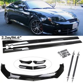 Front Bumper Lip Spoiler Splitter/ Side Skirts /Strut Rods For Hyundai Tiburon