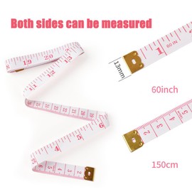 Cinta Métrica Suave 2 Piezas 150 cm 60 inch de Sastre Costura Flexible Cinta Métrica para Coser