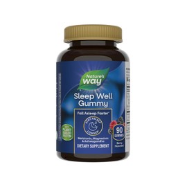 Natures Way Gomitas Sleep Bien, apoyo para dormir para adultos, con melatonina, ashwagandha y magnesio, sabor a bayas, 90 gomitas                     