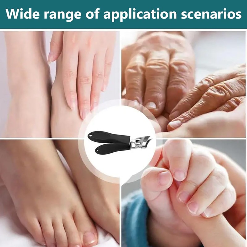 LQIOACU 2 Pieces Angled Nail Clippers Ergonomic Wide Mouth Design
