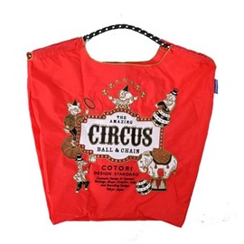 Ball & Chain 321007 (M, RED) Genuine Size M Size COTORI Collaboration Circus Circus Shopping Bag Eco Bag, gray (light gray)